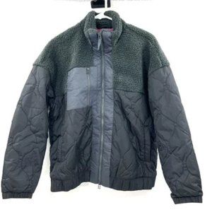 NWOT. Universal Thread Black Quilted Faux Sherpa Zip Front Jacket w/Pockets. S.